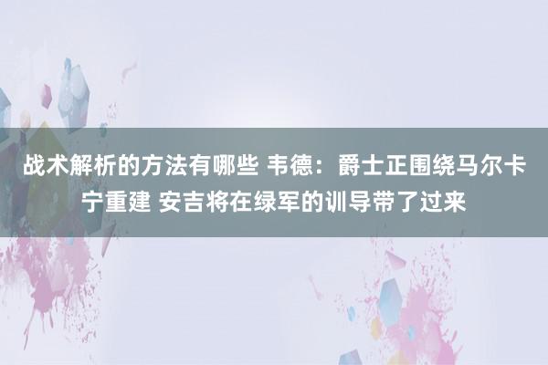 战术解析的方法有哪些 韦德：爵士正围绕马尔卡宁重建 安吉将在绿军的训导带了过来