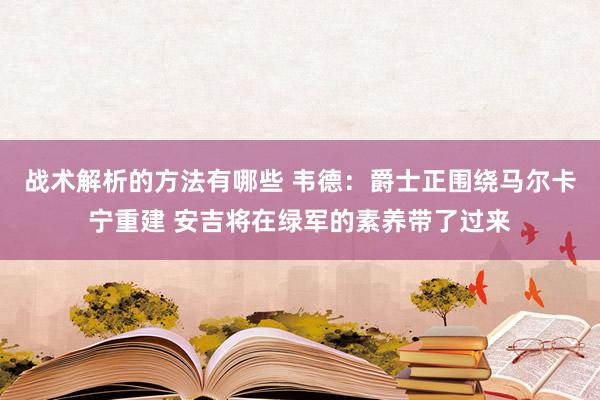 战术解析的方法有哪些 韦德：爵士正围绕马尔卡宁重建 安吉将在绿军的素养带了过来