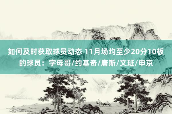 如何及时获取球员动态 11月场均至少20分10板的球员：字母哥/约基奇/唐斯/文班/申京