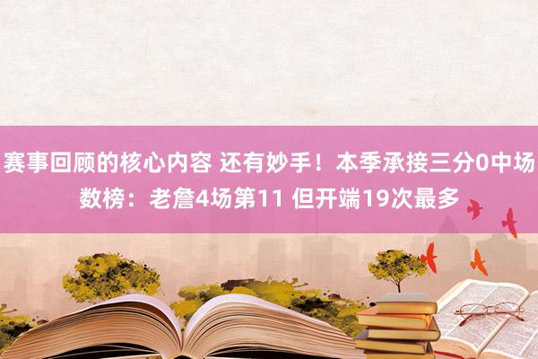 赛事回顾的核心内容 还有妙手！本季承接三分0中场数榜：老詹4场第11 但开端19次最多